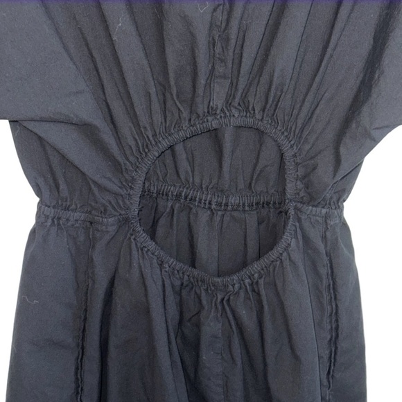 Stateside Black Summer Midi Dress Puff Sleeve Sz Large Coastal Beachy - Picture 11 of 13